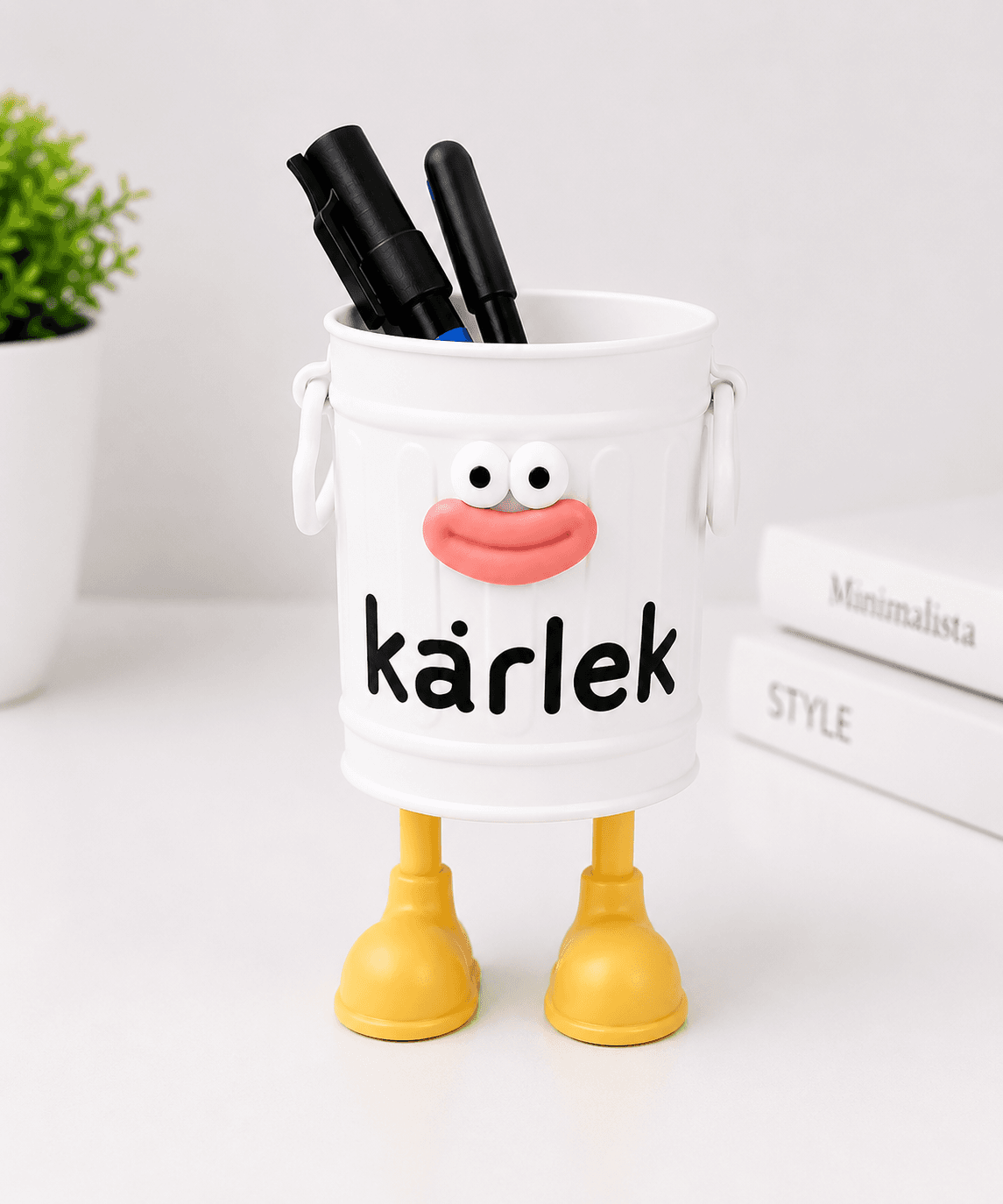 Cartoon Pen Holder - White